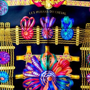 Hermes Silk Scarf Les Ruban Du Cheval
